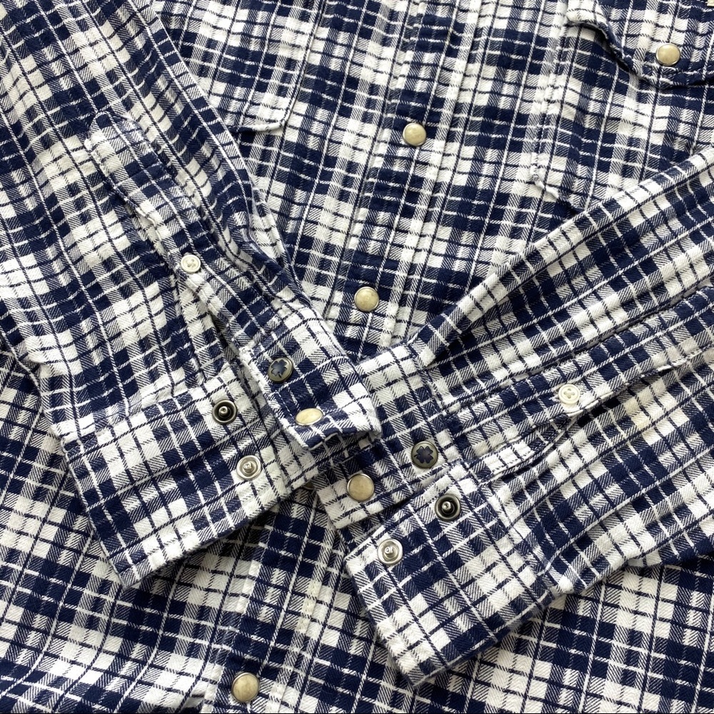 Lucky Brand Snap Button Classic Fit Plaid Long Sleeve Shirt Size L - Picture 7 of 9